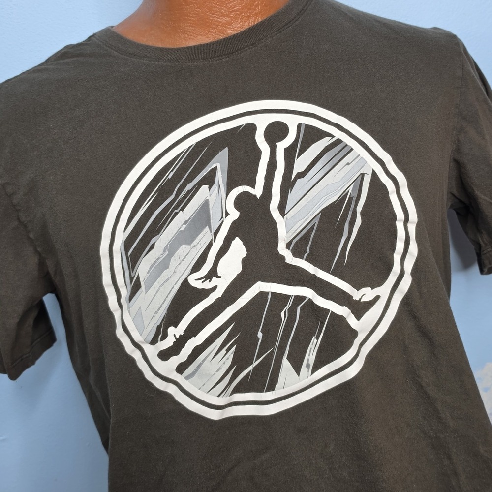 Jordan Shirt Mens Lg Military / Olive Green Jumpman Logo Graphic Tee Basketball